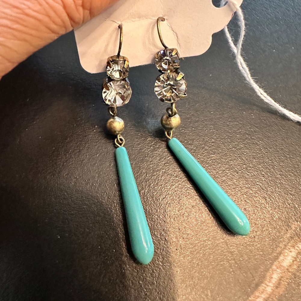 Turquoise and Gold Drop Earrings